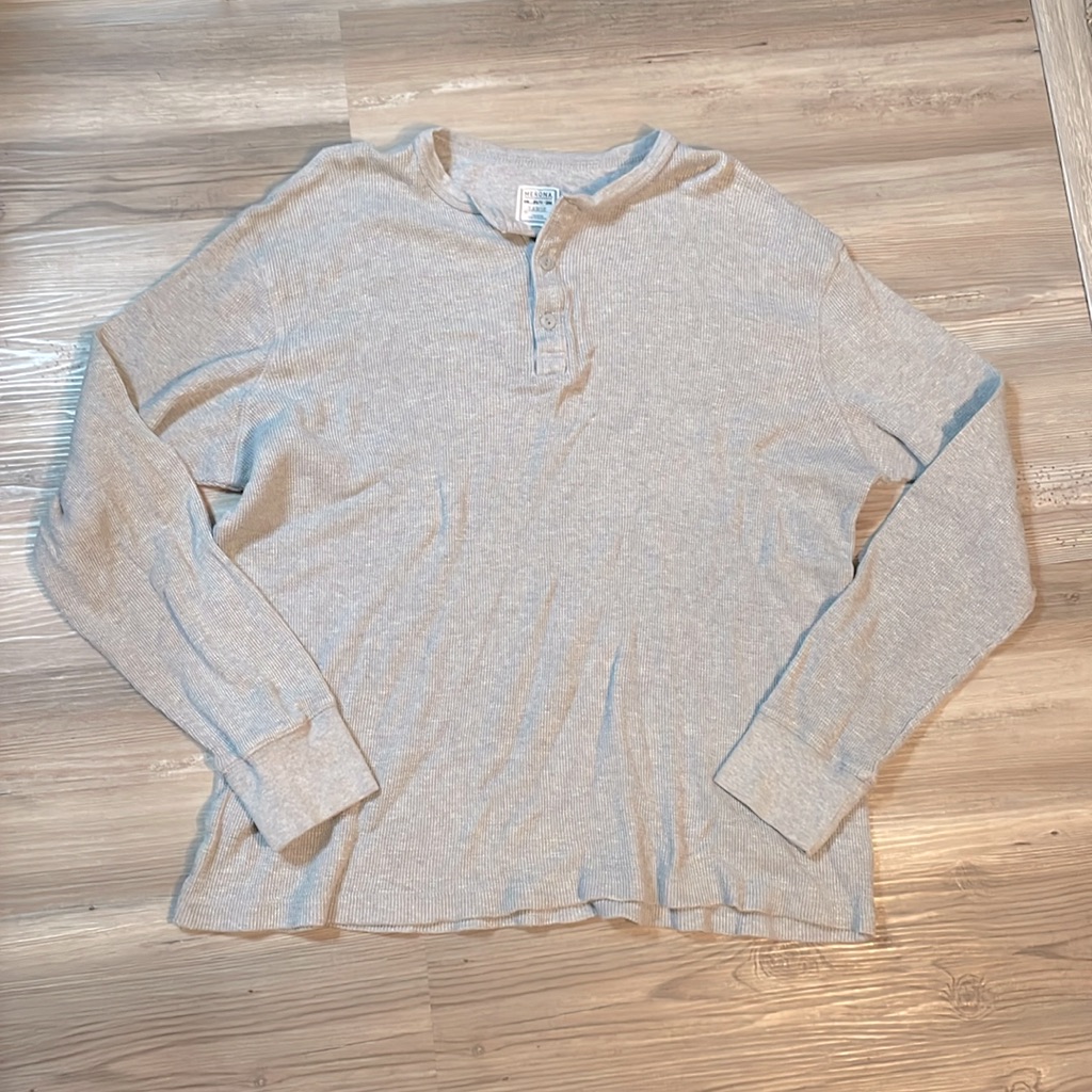 Gray Thermal 1/4 Button Down
